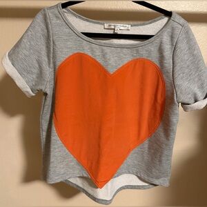 Preowned Laugh Cry Repeat Gray Tee 🧡 Crop Top Size S Excellent condition